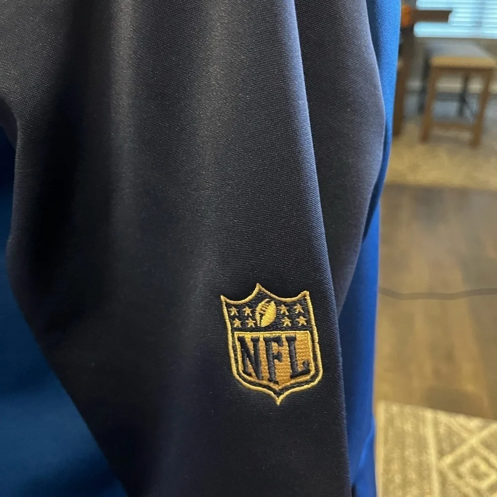 Nike thermal fit NFL colts hoodie adult SZ SM Navy sleeve & hood royal blue body